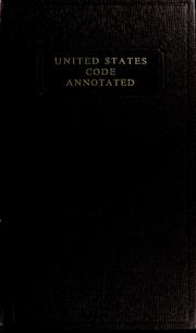 Cover of: United States code annotated by United States
