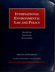 Cover of: International environmental law and policy: treaty supplement