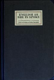 Cover of: English as she is spoke by José da Fonseca