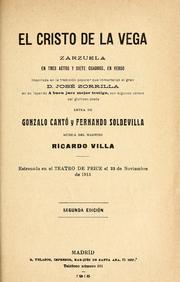 Cover of: El Cristo de la vega: zarzuela en tres actos y siete cuadros, en verso...