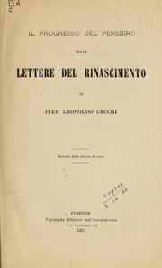 Il progresso del pensiero nelle lettere del rinascimento by Pier Leopoldo Cecchi