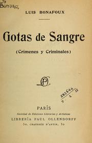 Cover of: Gotas de sangre: crimenes y criminales.