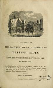 Cover of: The article on the colonization and commerce of British India by 