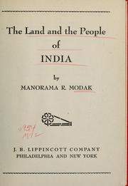 Cover of: The land and the people of India