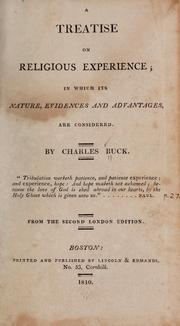 Cover of: A treatise on religious experience by Charles Buck