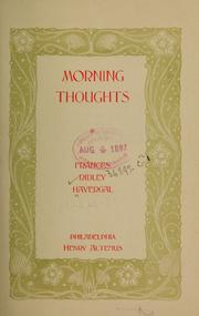 Cover of: Morning thoughts