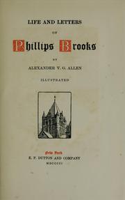 Cover of: Life and letters of Phillips Brooks by Alexander V. G. Allen