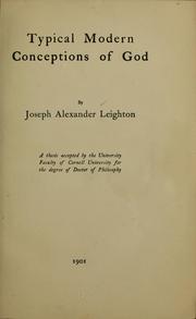 Cover of: Typical modern conceptions of God by Joseph Alexander Leighton