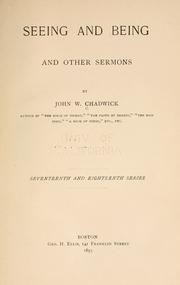 Cover of: Seeing and being and other sermons