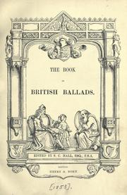 Cover of: The book of British ballads | S. C. Hall
