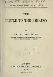Cover of: The Epistle to the Hebrews
