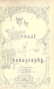 Cover of: The manual of phonography