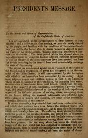 Cover of: President's message by Confederate States of America. President