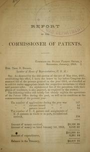 Cover of: Report of the commissioner of patents.