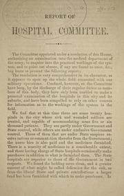 Report of Hospital committee by Confederate States of America. Congress. House of Representatives. Hospital Committee.