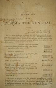 Cover of: Report of the postmaster general