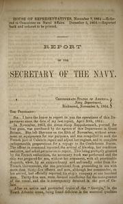 Cover of: Report of the secretary of the navy.