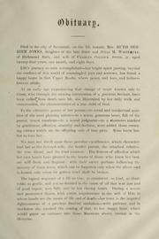 Cover of: Obituary : died in the city of Savannah, on the 7th instant, Mrs. Ruth Berrien Jones ... wife of Charles Colcock Jones, Jr. ...