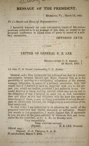 Cover of: Message of the President... by Confederate States of America. President