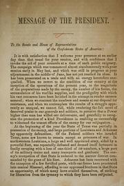 Cover of: Message of the President by Confederate States of America. President