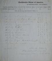 Cover of: [Miscellaneous government forms for the Army of the Confederate States of America]