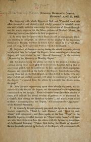 Cover of: Instructions relative to the preparation of reports of sick and wounded | Confederate States of America. Surgeon-General