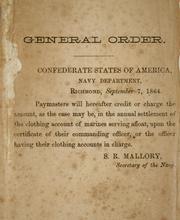 Cover of: General order: Confederate States of America, Navy dept