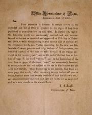 Cover of: [Circular about amended tax act of 1863