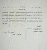 Cover of: An act, to authorize the tax collector to receive certain bank notes in payment of state and county taxes for the year 1861