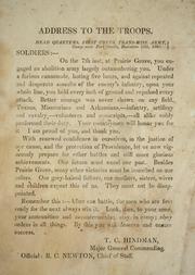 Cover of: Address to the troops
