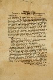 Cover of: Orders no. [ ] ... by Confederate States of America. Army. District of Texas, New Mexico, and Arizona