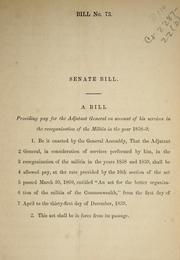 Cover of: Senate bills extra session 1861