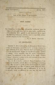 Cover of: Test oaths by North Carolina. Convention