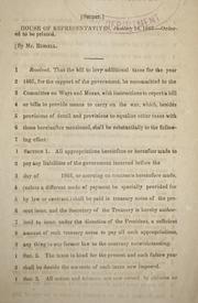 Cover of: [Resolution concerning additional taxes for the year 1865]