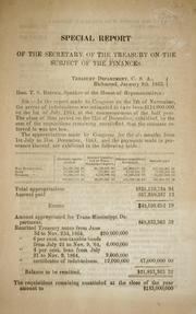 Cover of: Special report of the secretary of the Treasury on the subject o the finances by Confederate States of America. Dept. of the Treasury