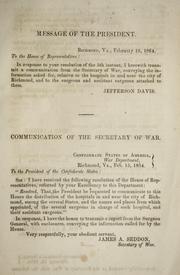 Cover of: Report of the apportionment of the general hospitals in and around Richmond ... February 13, 1864. by Confederate States of America. Surgeon-General's Office