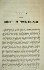 Cover of: Report of the Committee on Foreign Relations