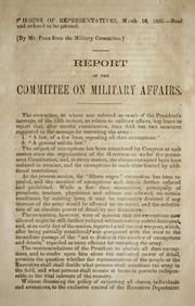 Cover of: Report of the Committee on Military Affairs.