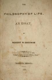 Cover of: The philosophy of life: an essay