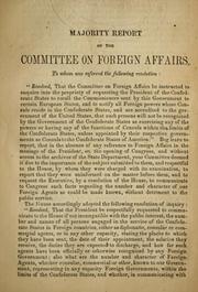 Cover of: Majority report of the Committee on foreign affairs