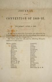 Cover of: Journal of the Convention of 1860-'61: Thursday, April 4, 1861