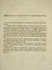 Cover of: Letter of the Secretary of War ... September 27, 1862: [upon the case of Charles K. Hyde.]