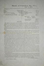 Cover of: The following statement and explanatory remarks are submitted for the information of the stockholders of this bank ... by Bank of Camden, South Carolina