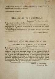Cover of: [Estimate of five hundred thousand dollars required to meet the just claims presented: or to be presented hereafter, for the loss of slaves who have been impressed in the state of Virginia]