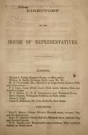 Cover of: Directory of the House of representatives