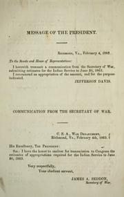 Cover of: [Estimates of appropriations necessary to comply with treaty stipulations made with certain Indian tribes to June 30th, 1863, inclusive
