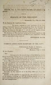 Cover of: [Communications from the secretary of the navy and the postmaster general relative to the number of white men between the ages of 18 and 45, and of negroes, whose services are necessary to their respective departments]