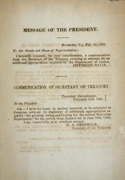 Cover of: [Communication of attorney general, estimating additional appropriation, January 1st to June 30th, 1865, for printing, ruling and binding for the several executive departments]
