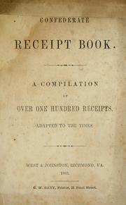 Cover of: Confederate receipt book