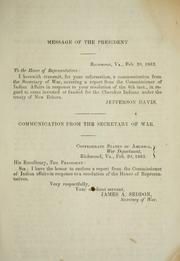 Cover of: Communication from the Secretary of War ... February 20, 1863 by Confederate States of America. War Dept.